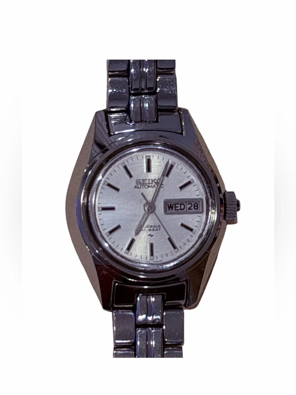 Vintage Seiko Hi-Beat Automatic 2206-0110 Silver-Tone Watch